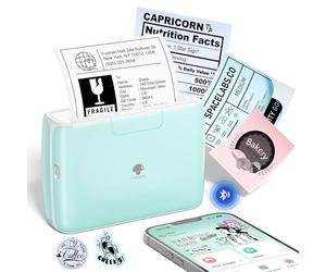 Phomemo M04S 110mm Mini Stampante Termica - 304dpi Stampante Termica Portatile Bluetooth, Larghezza di Stampa 53/80/110 mm, Compatibile con iOS e Android, Ideale per Documenti, Appunti,Adesivi,Verde