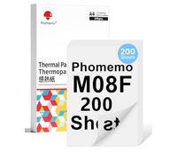 Phomemo M08F Carta Termica Duplex Compatibile Con Stampanti Phomemo M08F M08D M832 M832D M833 M834 Q302 Stampanti Termiche A4, 210 x 297 mm, 200 fogli