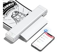 Phomemo M08F Stampante Portatile A4, Stampante Termica Compatibile con Smartphone via Bluetooth, PC via Cavo USB, Stampante Da Viaggio Supporta A4 Carta Termica, Bianco