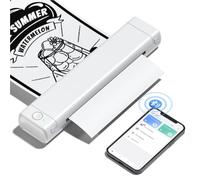 Phomemo M08F Stampante Portatile A4, Stampante Termica Compatibile con Smartphone via Bluetooth, PC via Cavo USB, Stampante Da Viaggio Supporta A4 Carta Termica, Bianco