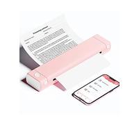 Phomemo M08F Stampante Portatile A4, Stampante Termica Compatibile con Smartphone via Bluetooth, PC via Cavo USB, Stampante Da Viaggio Supporta A4 Carta Termica, Rosa