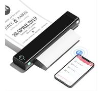Phomemo M08F Stampante Portatile A4, Stampante Termica Compatibile con Smartphone via Bluetooth, PC via Cavo USB, Stampante Da Viaggio Supporta A4 Carta Termica, Nero