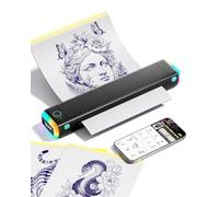 Phomemo M08F Stampante Stencil Tattoo con Striscia Luminosa | Stampante per Tatuaggi per Principianti e Artisti, Stencil Machine Compatibile Con Smartphone & PC, Nero Verde