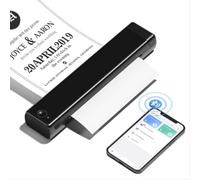 Phomemo M08F Stampante Portatile A4, Stampante Termica Compatibile con Smartphone via Bluetooth, PC via Cavo USB, Stampante Da Viaggio Supporta A4 Carta Termica, Nero
