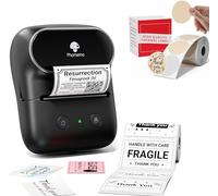 Phomemo M108 Etichettatrice con 2 rotoli di etichette, stampante termica portatile Bluetooth per etichette adesive, per uso in ufficio, codici a barre, piccole imprese, negozi