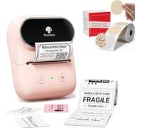 Phomemo M108 Etichettatrice con 2 rotoli di etichette, stampante termica portatile Bluetooth per etichette adesive, per uso in ufficio, codici a barre, piccole imprese, negozi