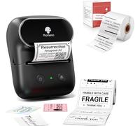 Phomemo M108 Etichettatrice con 2 rotoli di etichette, stampante termica portatile Bluetooth per etichette adesive, per uso in ufficio, codici a barre, piccole imprese, negozi