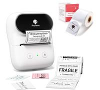 Phomemo M108 Etichettatrice con 2 rotoli di etichette, stampante termica portatile Bluetooth per etichette adesive, per uso in ufficio, codici a barre, piccole imprese, negozi