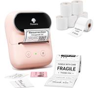 Phomemo M108 Etichettatrice con 7 rotoli di etichette, stampante termica portatile Bluetooth per etichette adesive, per uso in ufficio, codici a barre, piccole imprese, negozi
