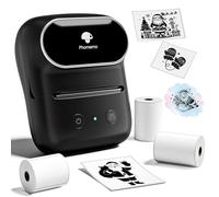 Phomemo M108 - Stampante per etichette Bluetooth, autoadesiva, termica, con 3 rotoli di etichette, per codici a barre, vendita al dettaglio, ufficio, compatibile con telefoni e PC nero