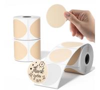 Phomemo M110 3 Rotoli Khaki etichetta autoadesiva rotonda Etichetta rotonda,50x50mm(1,96"x1,96"),per Phomemo M110 M120 M220 M221 M108 M102 M100 M150 M250 M260 Etichettatrice,140 etichette/rotolo