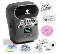 Phomemo M110 Bluetooth Etichettatrice Adesive Codice a Barre Stampante Etichette Portatile Termica Label Printer Con 1 Rotolo etichette per Piccole imprese,negozi Compatibile con iOS & Android -Grigio
