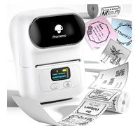 Phomemo M110 Etichettatrice Bluetooth,Portatile Stampante Etichette Adesive termica,Etichettatrice Etichette Adesive per Piccole imprese,Codici a barre,Cucina,negozi,Compatibile con Android iOS,Bianco