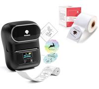 Phomemo M110 Etichettatrice con 2 rotoli di etichette, stampante termica portatile Bluetooth per etichette adesive, per uso in ufficio, codici a barre, piccole imprese, negozi
