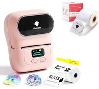Phomemo M110 Etichettatrice con 2 rotoli di etichette, stampante termica portatile Bluetooth per etichette adesive, per uso in ufficio, codici a barre, piccole imprese, negozi