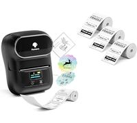 Phomemo M110 Etichettatrice con 4 rotoli di etichette, stampante termica portatile Bluetooth per etichette adesive, per uso in ufficio, codici a barre, piccole imprese, negozi