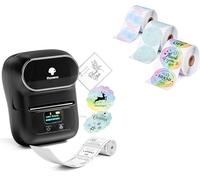 Phomemo M110 Etichettatrice con 4 rotoli di etichette, stampante termica portatile Bluetooth per etichette adesive, per uso in ufficio, codici a barre, piccole imprese, negozi