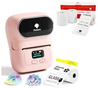 Phomemo M110 Etichettatrice con 4 rotoli di etichette, stampante termica portatile Bluetooth per etichette adesive, per uso in ufficio, codici a barre, piccole imprese, negozi