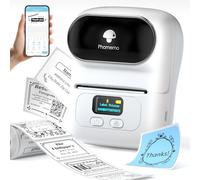 Phomemo M110 Etichettatrice Portatile, Bluetooth Etichettatrice Etichette Adesive,Stampante Etichette Adesive termica Ideale per Codici a barre, Cucina, negozi, Compatibile con Android iOS, Bianca