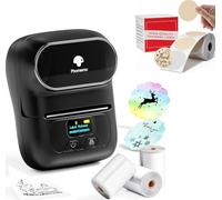 Phomemo M110 Etichettatrice Scatola regalo con 4 rotoli di etichette, stampante termica portatile Bluetooth per etichette adesive, per uso in ufficio, codici a barre, piccole imprese, negozi