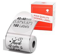 Phomemo M110 Etichette Trasparenti Tonde Autoadesive per Stampante per Etichette Phomemo M110/M220/M221/M200/M120/M100/M108/M150/M250/M260, 40 x 40 mm, 200 Etichette/Rotolo (Trasparente)