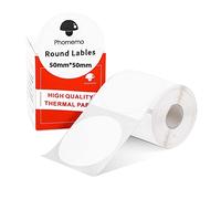 Phomemo M110 M120 M200 M220 M221 Etichette Rotonde Circolari per prezzo, nome, indirizzo, logo, codice a barre, 50mm*50mm, bianco (1 rotolo)