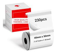 Phomemo M110 M120 M200 M220 M221 Etichette trasparenti per stampante termica rettangolare per prezzo, nome, indirizzo, logo, codice a barre, 40 mm x 30 mm, 230 etichette, stampate in nero