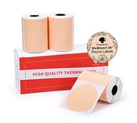 Phomemo M110/M220/M221 Etichette autoadesive rotonde colorate 1,97"*1,97" (50x50mm), 3 rotoli di carta termica per etichette per Phomemo M110/M221/M200/M120/M220 140 etichette per rotolo (Khaki)