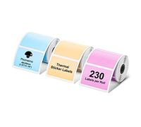 Phomemo M110/M220/M221/M200/M120 Colorate Etichette autoadesive 40x30 mm (1,57"x1,18"), carta termica per stampanti di etichette Phomemo M110/M221/M120/M200/M220, 230 per Rotolo (Blu/Rosa/Khaki)