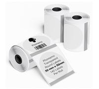 Phomemo M110/M220/M221/M200/M120 Transparente Etichette autoadesive rotonde 50x50mm (1,97"x1,97"), carta termica per Phomemo M110/M221/M200/M120/M220 Stampante, 140 etichette per rotolo (3 rotoli)