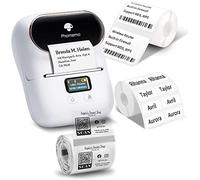 Phomemo M110 Stampante di etichette, set di 3 rotoli di etichette, etichettatrice autoadesiva per telefono e PC, stampante di etichette Bluetooth, per casa, ufficio e piccole imprese