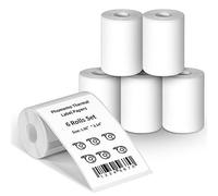 Phomemo M220 Carta Termica Per Etichette Per Stampanti, Compatibile Con M220 M250 M221 M120 M150 M108 M110 M421 Stampante per Etichette, 50x80mm, 100 pezzi per rotolo (6 Rotoli)