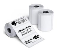 Phomemo M220/M221/m200 Etichette autoadesive, 2,36" x 1,57" (60x40mm), carta termica per stampanti di etichette Phomemo M200/M220/M221/, 180 etichette per rotolo (3 rotoli)