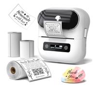 Phomemo M220 Stampante per Etichette, Stampante Portatile per Etichette Etichettatrice Termica Barcode, Retail, Small Business, con Smartphone e PC, con 3 Roll Etichette