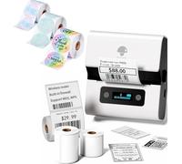 Phomemo M221 Etichettatrice Scatola regalo con 6 rotoli di etichette, stampante termica portatile Bluetooth per etichette adesive, per uso in ufficio, codici a barre, piccole imprese, negozi