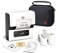 Phomemo M221 Etichettatrice Termiche Bluetooth, Set di Etichettatrice Portatile per piccole imprese, casa, scuola, Stampante Etichette Adesive con 3 rotoli di etichette e 1 borsa portatile, Bianco