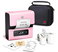 Phomemo M221 Etichettatrice Termiche Bluetooth, Set di Etichettatrice Portatile per piccole imprese, casa, scuola, Stampante Etichette Adesive con 3 rotoli di etichette e 1 borsa portatile, Rosa