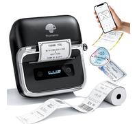 Phomemo M250 Stampante per Etichette - 3 Inch Stampante Termica Portatile, Etichettatrice Bluetooth Termica con Smartphone e PC, Mini Stampante Etichette Adesive per Barcode, Retail, Business Nero
