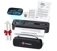 Phomemo M832D Stampante Termica Portatile A4, Stampante Termica Con Schermo Tattile Senza Inchiostro per Casa e Ufficio, Stampanti Mobili Con Custodia per il Trasporto e 3 Rotoli di Carta Termica