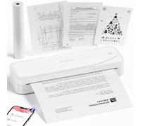 Phomemo M833 Stampante Portatile A4, 300 DPI Stampante Termica per Affari, Viaggi, Casa, Stampante Bluetooth Senza Inchiostro Compatibile con Telefono e Notebook, Bianco