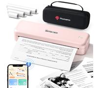 Phomemo M834 Stampante Portatile A4, Stampante Termica Portatile, Connessione Bluetooth e USB, Supporta Carta Termica A4, Con Custodia per il Trasporto e 4 Rotoli di Carta Termica, Rosa