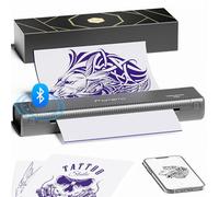 Phomemo Nuova Stampante Stencil Tattoo TP81, Stampante Termica Tattoo Compatibile con Smartphone e PC, Stampante Stencil di Tatuaggi Fornita con 10 Fogli di Carta di Trasferimento per Tatuaggi, Grigio