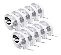 Phomemo P12/P12Pro/LT12 10 Nastri per Etichette originali 12 mm x 4 m,nero su Bianco, Q5-TB231, in Plastica Impermeabile, per Stampante Phomemo P12/P12PrO/LT12