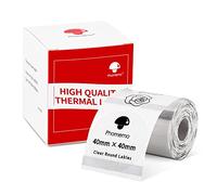 Phomemo Rotonda Etichetta trasparente M110 Etichetta Autoadesiva Rotonda,1.57''x1.57''(40x40mm),per Phomemo M110 M120 M220 M221 M108 M200 M100 M150 M250 M260 Etichettatrice,180 etichette/rotoli