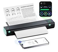 Phomemo Schermo Touch Stampante Portatile A4, Stampante Termica Compatibile con iPhone/PC/USB, Wireless Bluetooth, Stampa Contratti/Ricevute/Documenti, Senza Inchiostro Stampa in Nero e Bianco (M08D)