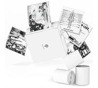 Phomemo Set di 3 rotoli di carta inclusi, stampante termica Bluetooth, stampante fotografica istantanea, compatibile con Android iPhone iPad per Children Bianco, stampante M02
