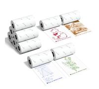 Phomemo Set di Carta Adesiva Colorata per Mini Stampanti Termiche M02, M02Pro, M02S, M03, M04S, M04AS, P2S, Blu/Verde/Rosso/Arancione su Bianco, 50 mm x 3,5 m, 10 Rotoli