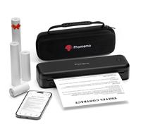 Phomemo M834 Stampante Portatile A4, Stampante Termica Portatile, Connessione Bluetooth e USB, Supporta Carta Termica A4, Con Custodia per il Trasporto e 4 Rotoli di Carta Termica, Nero