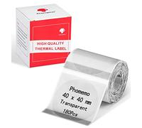 Phomemo Tichette Termiche Trasparenti, Per Scatole e Confezioni Regalo e Altro Ancora, Compatibile Con Stampante Phomemo M220 M250 M221 M120 M150 M108 M110 M421, 40x40 mm, 180 Etichette/Rotolo