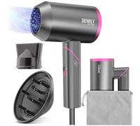 Phon Capelli Asciugacapelli Professionale da Viaggio - asciugacapelli professionali, Maneggevole e Compatto, 1800W, Manico Pieghevole, 3 Temperature, Concentratore,Fono Capelli Ionico,Grigio/Rosa